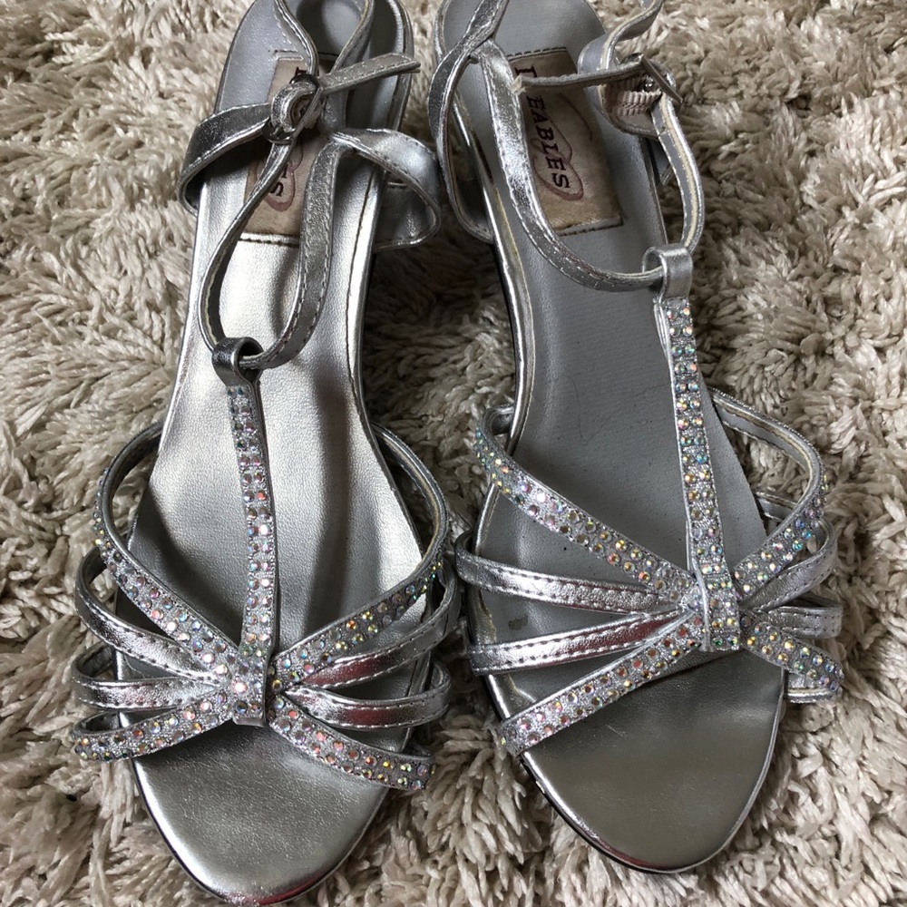 Silver sparkly heels
